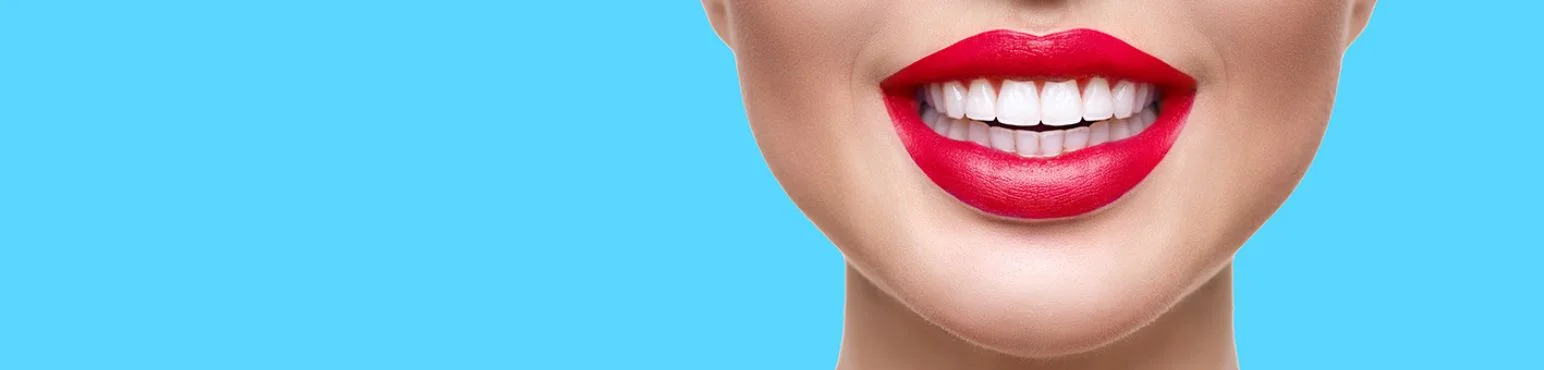Bright white, even teeth in a female smile representing cosmetic dentistry results at Parkside Drive Dental in Waterloo, ON